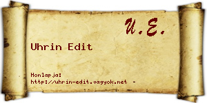Uhrin Edit névjegykártya
